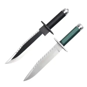 Outdoor Stainless Steel Fixed Blade Knife Survival Hunting Knife With Leather Case for Camping and Adventure