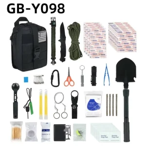 Outdoor Survival Kit Camping Hiking Hunting Adventure Emergency Gear Portable Tactical Molle Bag with Tools and Thermal Blankets