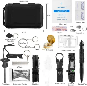 Outdoor Survival Tool Set Multifunctional Field First Aid Emergency Kit Metal Color Others Model 608837854134 Made CN/SIC