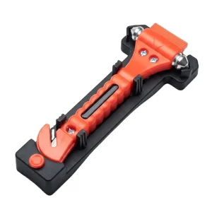 Outdoor Survival for Vehicle Roadside Safe Car Emergency Escape Tool Window Breaker and Seatbelt Cutter Safety Hammer with Base