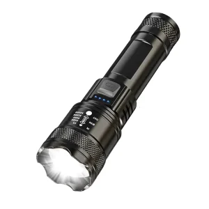 Outdoor Torch P900 LED Flashlight Super Bright Zoomable Power Display Type C USB Emergency Light