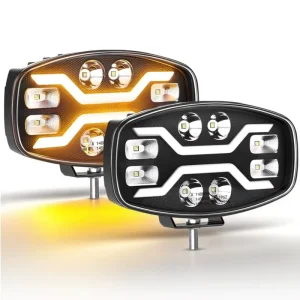 Oval LED Work Light 80W 9 Inch Truck Auxiliary Driving Light for ATV UTV 4WD Boat Spotlight Roof Light Searchlight Dual Color