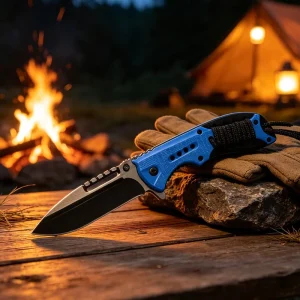 PK-1148 Blue OEM Customized Handle Outdoor Folding Camping Survival Hunting Tool Pocket Steel Knife