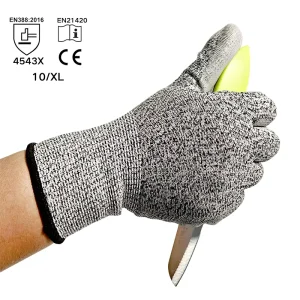 PU-Coated Level 5 Cut-Resistant Work Gloves with Nitrile Palm Coating for Automotive Use Sizes 7-11 (S-XXL)