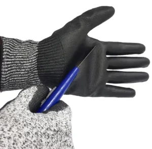 PU Cut Resistance Gloves with Cut 5 Level Anti Slip 2XL for Hand Protection