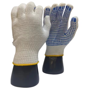 PURUI Breathable Elastic Cuff High CPR Cotton Fiber Dotted Safety Gloves for General Industrial Use OEM Factory Made