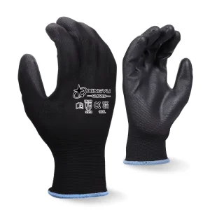 Polyester Liner Non-Slip PU Coated Palm Safety Gloves for Industrial and Electronics Work