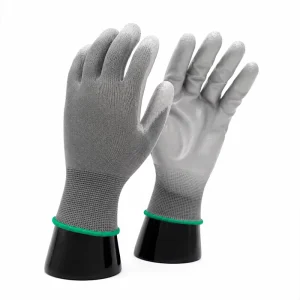 Polyester PU Coated Safety Gloves Breathable Non Slip PU Palm Gloves for Precision Handling
