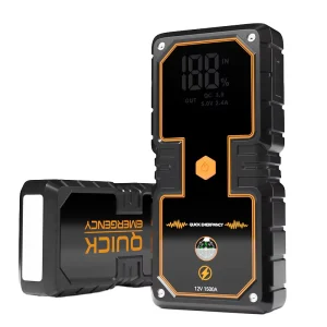 Portable 12V Auto Starting Emergency Tool Kit Plastic Black 1pc Jump Starter Battery Power Bank for Petrol Diesel Cars