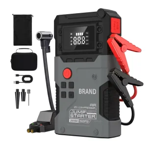 Portable 16000mAh 2000A Jump Starter with Air Pump 12V 6 in 1 Emergency Car Kit Battery Booster Inflator Power Bank Box