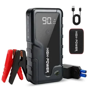 Portable 4 in 1 Car Jump Starter Emergency Tool Kit Smart Clip Digital Display Screen Battery Booster Power Bank Charger