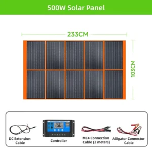 Portable 500W High-Power Foldable Solar Panel 18V Dedicated Charge Controller for Outdoor Mobile Power Supply Solar Charging