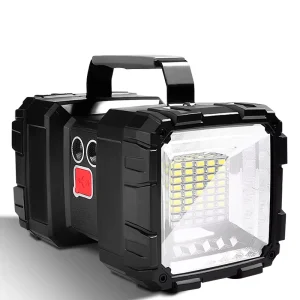 Portable Camping Lantern Rechargeable LED Powerful Spotlight Flashlight Outdoor Emergency Power Searchlight for Fishing Hunting