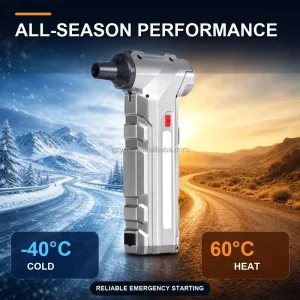 Portable Car and Truck Jump Starter Power Bank with 10000mAh 150PSI Tire Inflator Digital Display Emergency LED Light Spark Proof