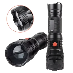 Portable Hunting Torch Black Long Range Super Bright Powerful 1000 Lumens Tactical Laser USB Rechargeable LED Flashlight