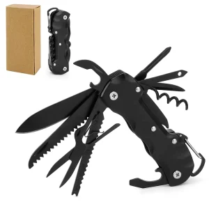 Portable Industrial Grade EDC Stainless Steel 12 in 1 Folding Pocket Knife with Nylon Pouch OEM Customization
