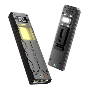Portable Outdoor Camping FlashLight Ultra-thin EDC Work Light With Magnetic Digital Display Mini Aluminum Torch