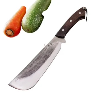 Portable Outdoor Camping Knife with Stainless Steel Blade Wood Handle Hand Forged DIY Grade for Clearing Paths Cutting Trees