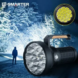 Portable Searchlight Outdoor Lighting Plastic Handheld Porous Ultra Super Bright 25000 Lumen LED Flashlights
