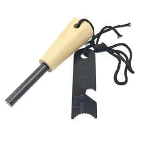 Portable Wooden Handle Magnesium Rod Fire Starter Outdoor Flint Camping Equipment Wilderness Survival Tool