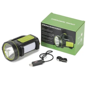 Powerful LED Flashlight Torches Strong Searchlight Waterproof USB Rechargeable Spotlight Long Range Hunting Lamp With Side Light
