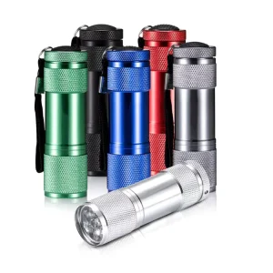 Powerful Portable Super Bright 9 LED Mini Small Torch Pocket Lamp Rubber Linternas Tactical Flashlights