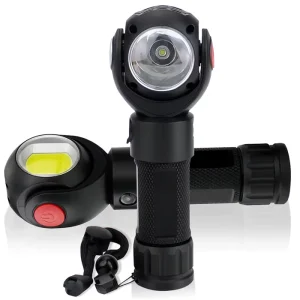 Practical Handheld T6+COB LED Torch Light USB Charge LED Flashlight 360 Degree Rotating Led Flash Light Torch With Magnet
