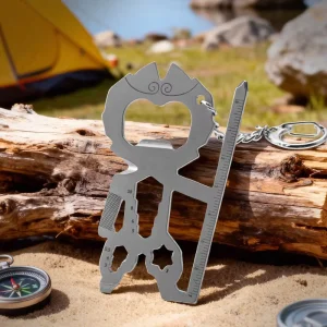 Precision Stamped Stainless Steel EDC Emergency Tool Card Keychain