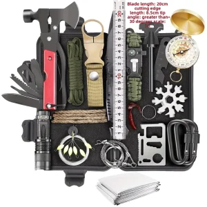 Professional 27 in 1 Emergency Survival Kit SOS Tool Box for Car Outdoor Camping Hiking and Wilderness Disaster Relief