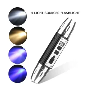 Professional 4 in 1 Gemstone Torch Tester Torch White Yellow 365nm 395nm UV 4 Light Rechargeable USB C Jade Gem Flashlight