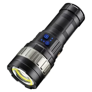 Professional 50W White Laser Zoomable Tactical Touch Light Torch Waterproof Torch with IP65 Rated LED Bulb Diving Flashlight
