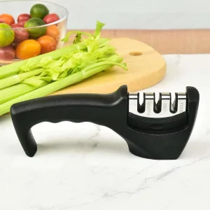 Professional Durable Multi-Purpose 3-Stage Eco-Friendly Stainless Steel Multi-Grit Kitchen Knife Sharpener for Home