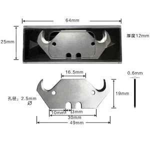 Professional Industrial Grade DIY Utility Knife Roofing Steel Cutter Blade 10pcs Hooked Carpet Knives