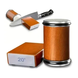 Professional Knife Sharpener Tool Diamond & Ceramic Sharpening System for Kitchen Knives Adjustable 15°/20° Angle Guide