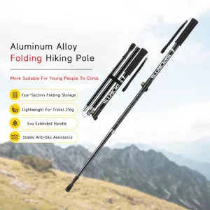 Professional Outdoor Hiking Equipment Hiking Stick Aluminum Alloy ultra Light Folding Mountain Cane Walking Stick