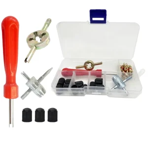 Professional Tire Valve Repair Tool Core Remover Replacement Valve Cores Stem Caps Universal Automotive Tire Maintenance Tool
