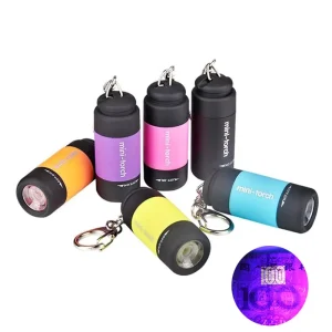 Promotional Gift Custom Logo Multifunctional Portable Pocket Blacklight UV Keychain USB Rechargeable Mini Torch Light