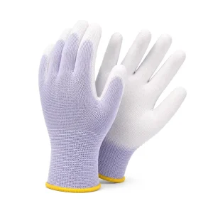 Purple PU Palm Fit Safety Gloves for Warehouse Packaging and Mechanical Repair