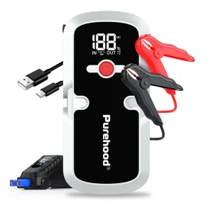 Q3 Black & White Emergency Booster Pack 21800mAh 2000A 4000A Smart Clamps Type C for Gas Diesel Vehicle