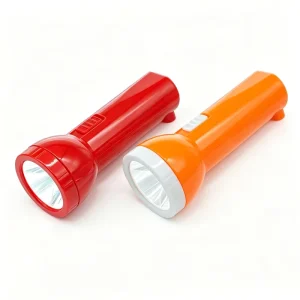 Rechargeable ABS LED Flashlight for Home Emergency Camping Outdoor Hiking Lightweight AC Direct Plug Portable Torch