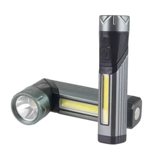 Rechargeable Angled LED Flashlight Type C Work Light Magnetic Torch with Clip COB for Camping Emergency Repairing