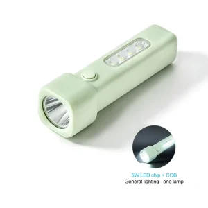 Rechargeable Flashlight 170lm LED Dual Light 1200mAh Type C USB Lightweight ABS for Night Walking Car Repair Portable Torch
