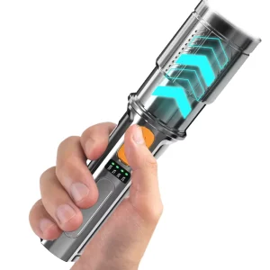Rechargeable High Power LED Focus Torch ABS Material Emergency Mini Flashlight Long Range Type C Plug Charging