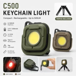 Rechargeable Keychain Flashlight Ultra-Bright Multi-Function Portable Work Light