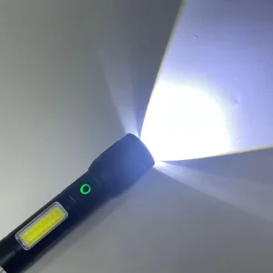 Rechargeable LED Flashlight IP54 Waterproof Aluminum Alloy Construction ABS Finish Zoomable Torch Outdoor Use