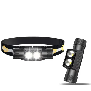 Rechargeable LED Headlight SST25 2 LED Headlamp Head Lamp Flashlight Torch Light with 18650 Battery for Camping
