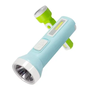 Rechargeable LED Plastic Flashlight Mini Camping Outdoor Emergency Searchlight & Torch with 2 Hours Emergency Lighting