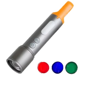 Rechargeable White Laser LED Flashlight Type C Zoomable Torch with COB Side Light and Hook for Outdoor Camping