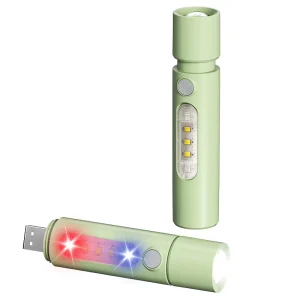 Rechargeable Zooming Mini Torch Usb Charging Wireless Kids Flashlight Portable Led Long Range Emergency Flicker Customized ABS