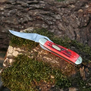 Red Ox Bone Handle Folding Knife Outdoor Camping EDC Tools Self defense Survival Pocket Knife